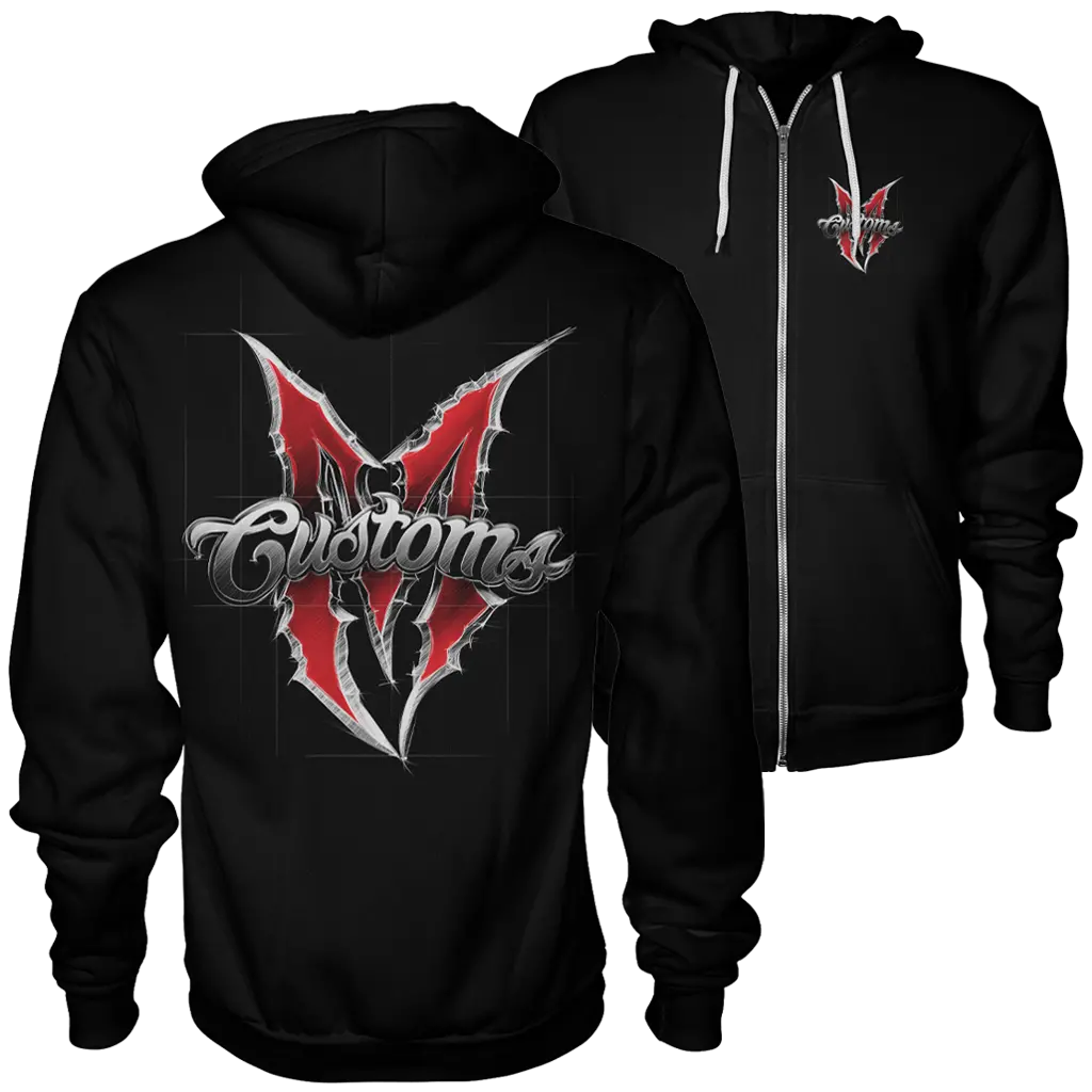 Men's Sketched Logo Zip Up Hoodie 1
