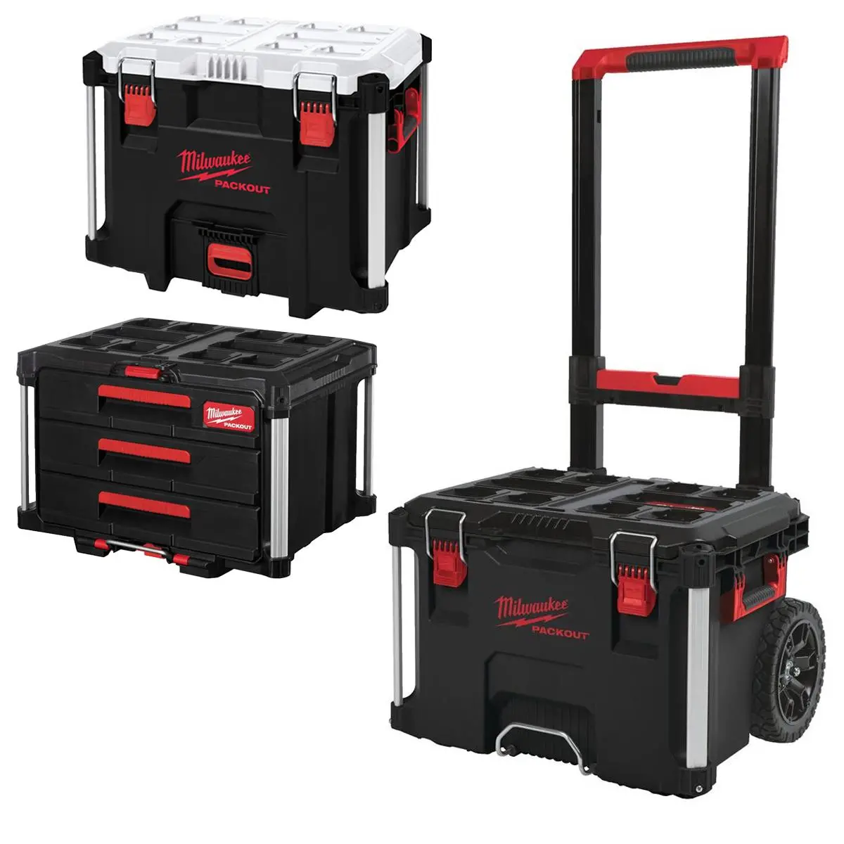 Milwaukee Packout Trolley Case With 3 Drawer Tool Box & 38L Xl Cooler 1