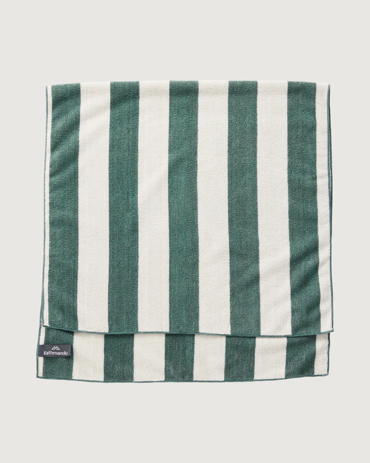 Microfibre Towel Large - Silver Grey/Dark Spruce Stripe 1