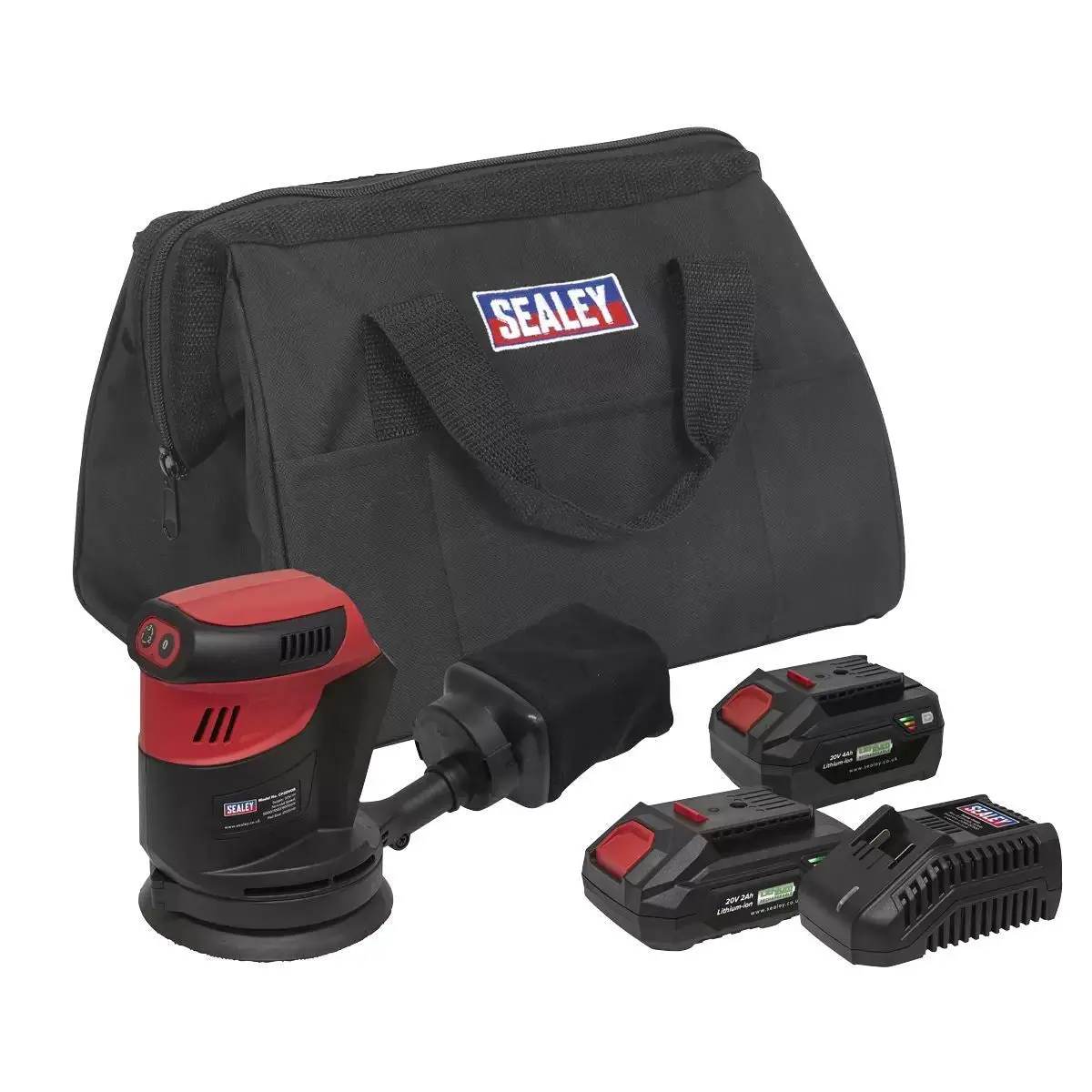 Sealey Cp20voskit 20V Orbital Palm 125Mm Sander Kit With 2 Batteries & Charger 1