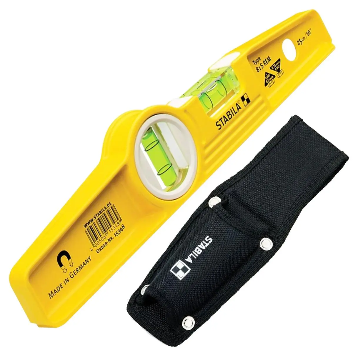 Stabila Stb81srem 25Cm Magnetic Rare Earth Torpedo Level 15415 With Nylon Pouch 1