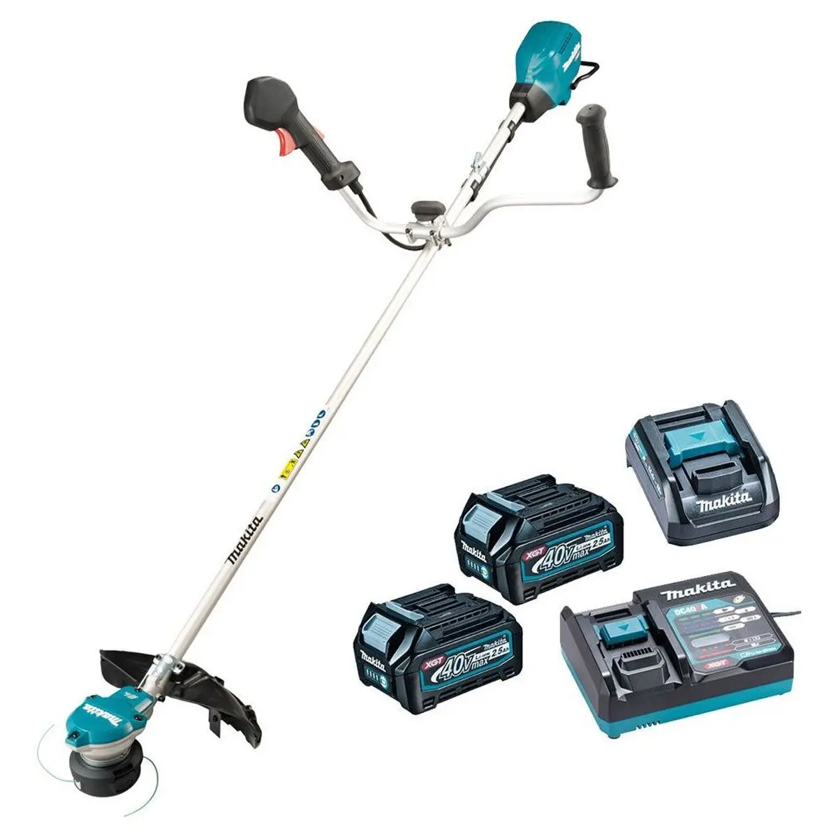 Makita Ur002gd201 40V Xgt Brushless Brush Cutter 350Mm With 2 X 2.5Ah Batteries & Charger 1