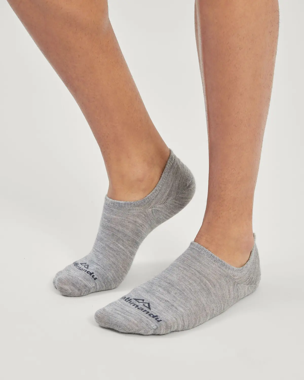 Merino Noshow Socks - Grey Marle 1