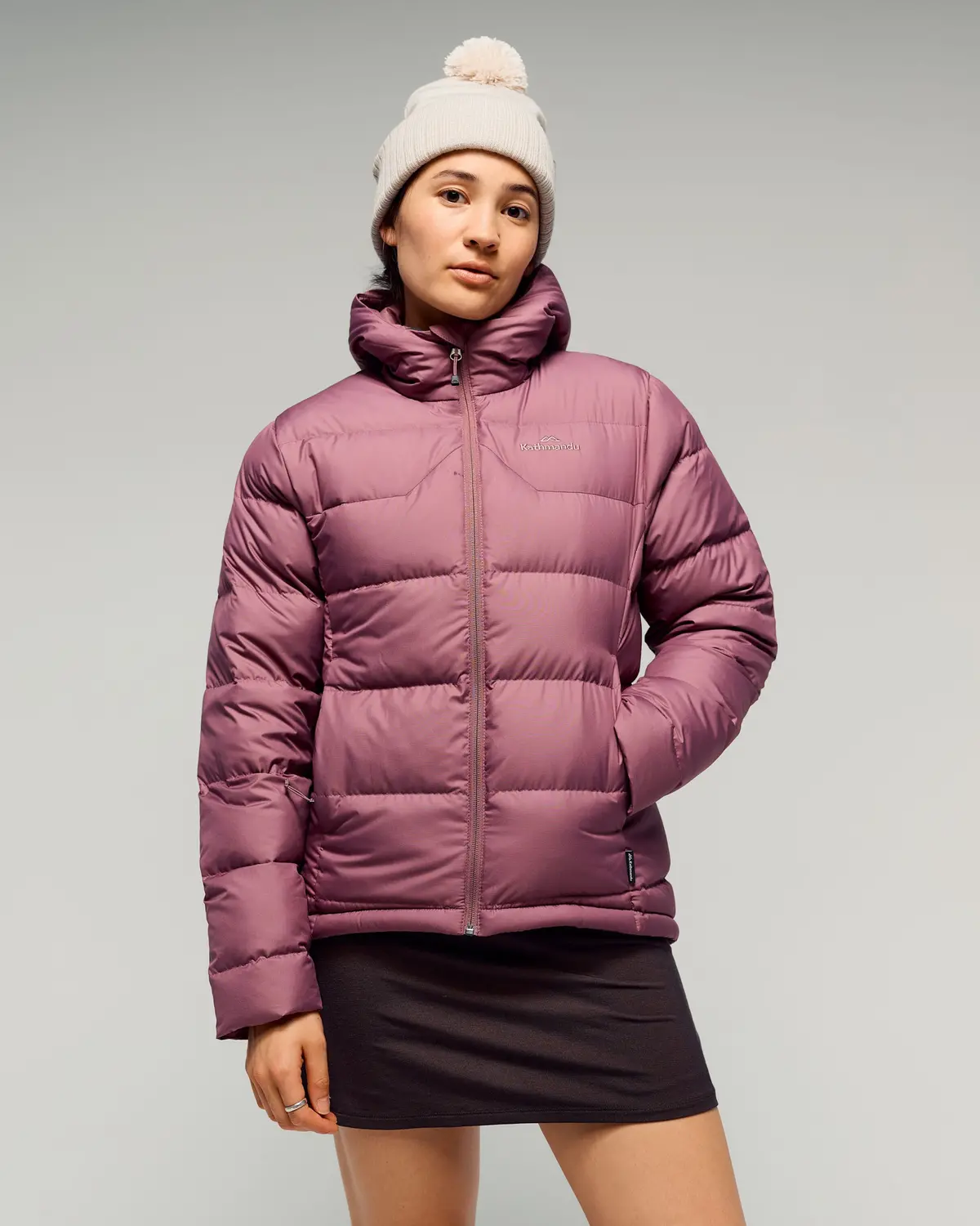 Women's Epiq Hooded Down Jacket -  Dark Thistle 1