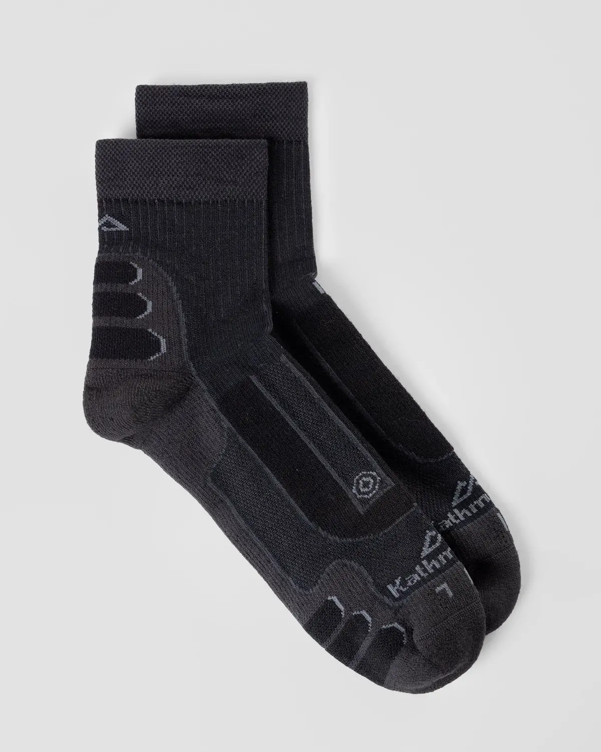 Nuyarn Ergonomic Quarter Crew Hiking Socks - Charcoal 1