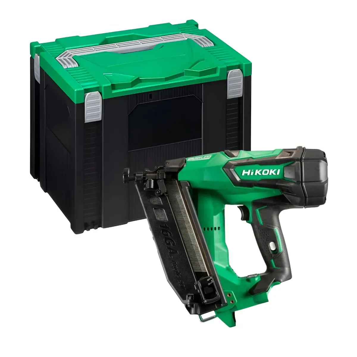 Hikoki Nt1865dmbj4z 18V Brushless 16G Second Fix Angled Finish Nailer Body Only With Case 1
