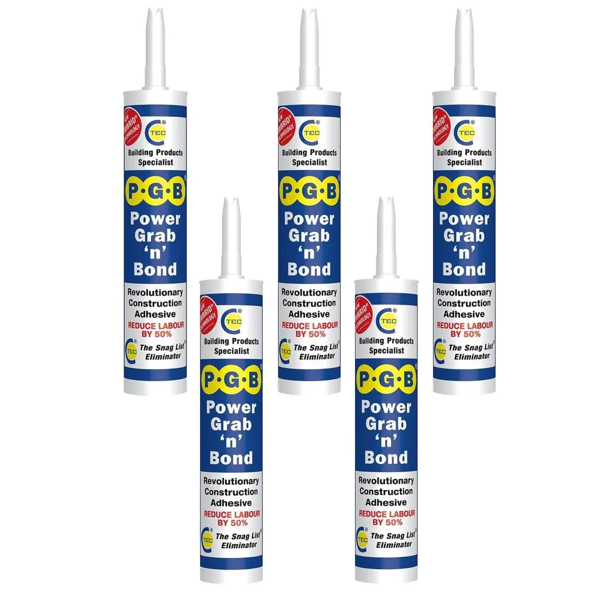 C-Tec Pgb 290Ml Power Grab ‘N’ Bond High Strength Grab Adhesive Pack Of 5 1