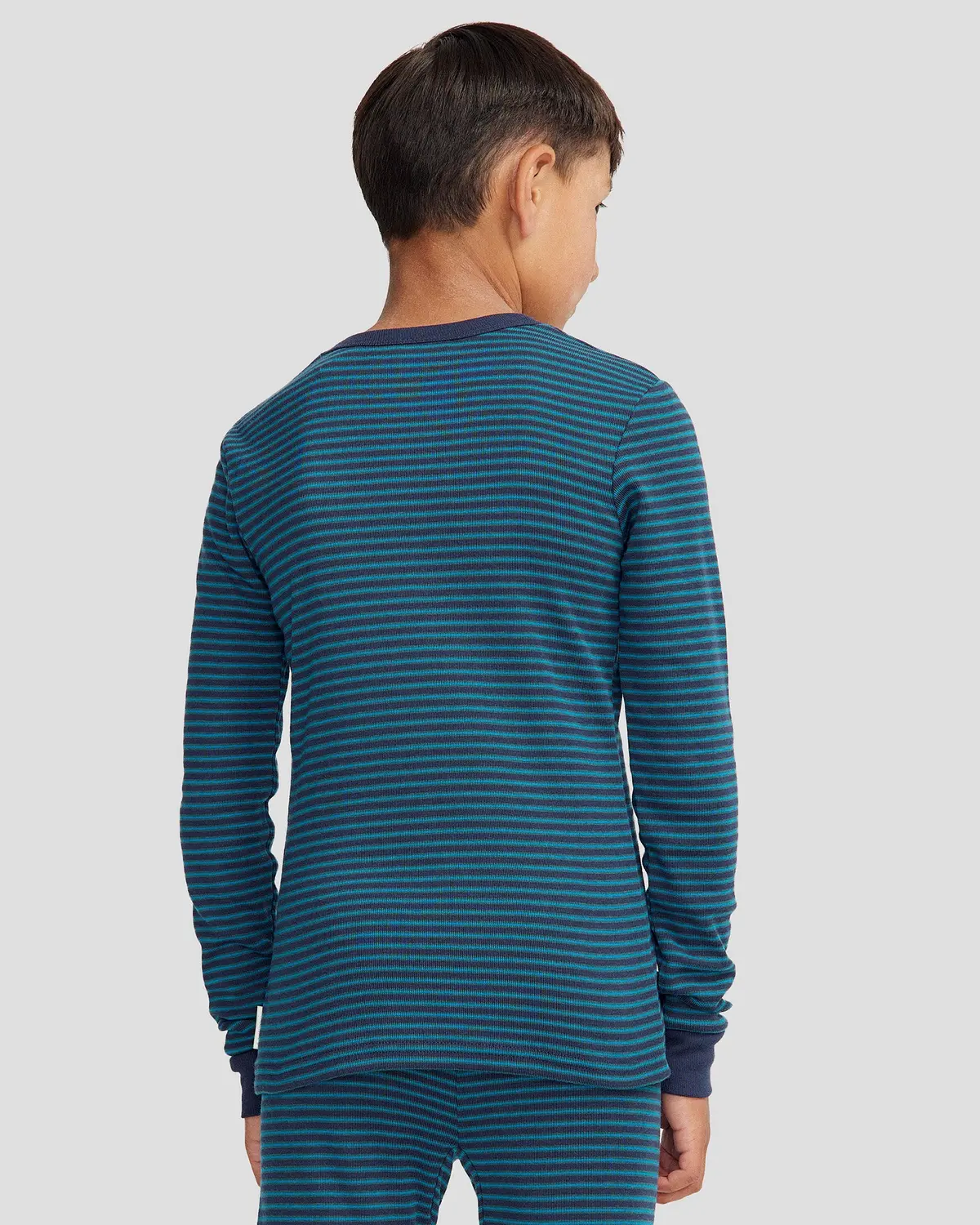Kids' Kmdcore Long Sleeve Top - Dark Eddy/Navy Stripe 3