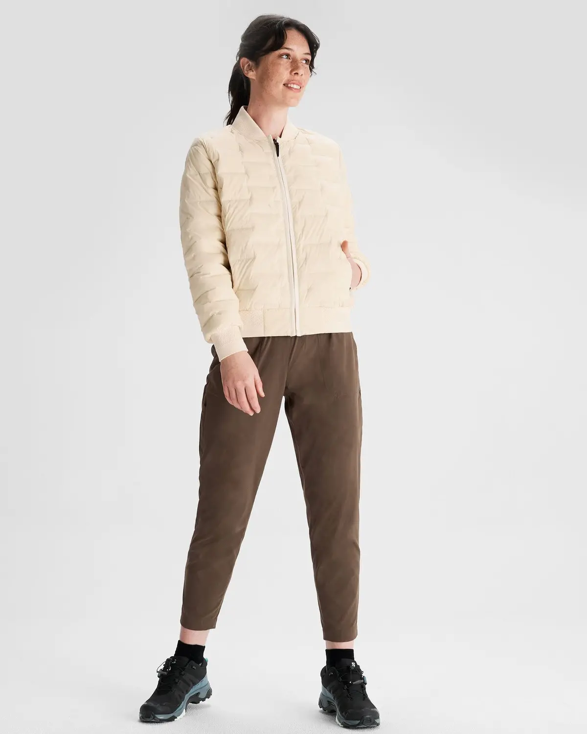 Women's Federate Stretch Down Bomber Jacket - Natural 2