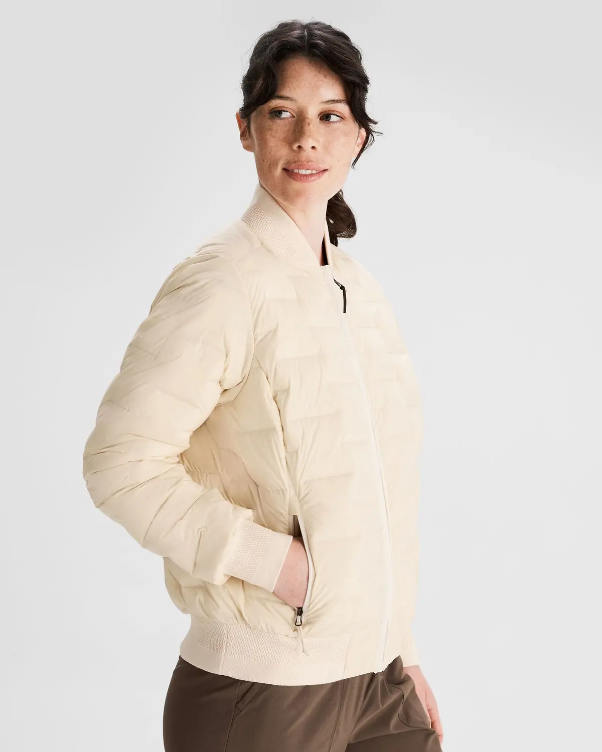 Women's Federate Stretch Down Bomber Jacket - Natural 3