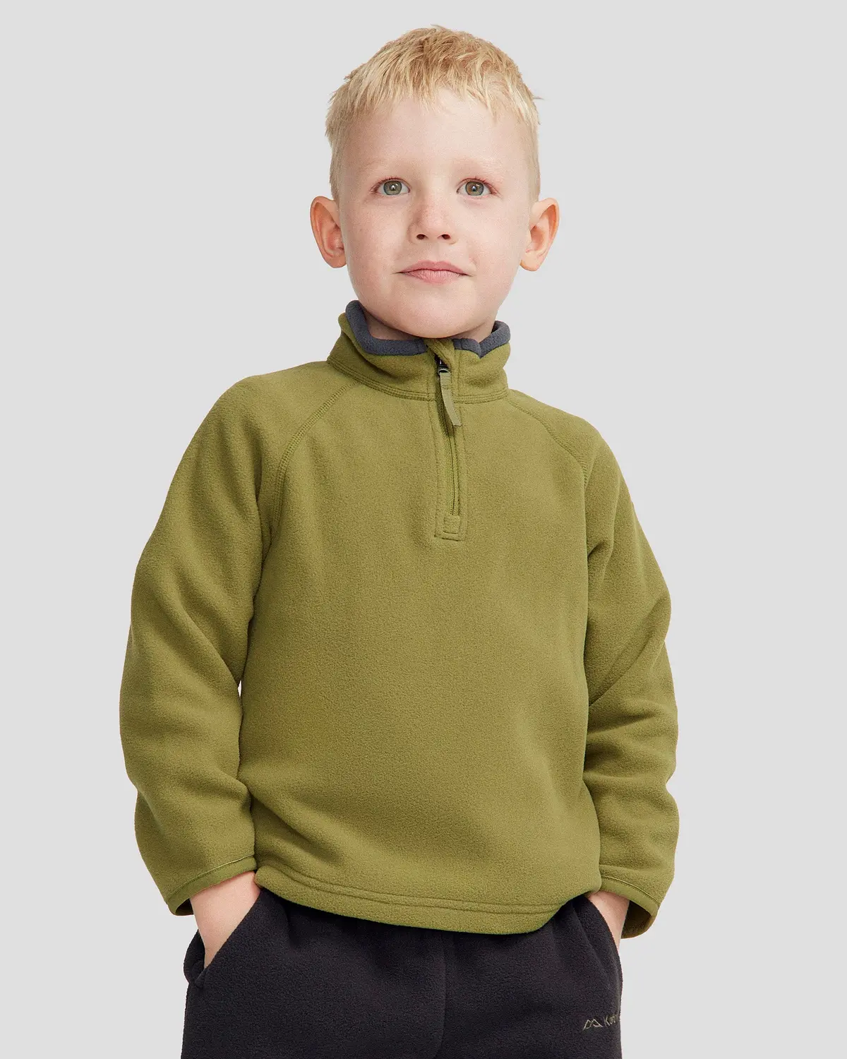 Kids' Ridge 100 Primaloft Bio Pullover - Dark Fern 1