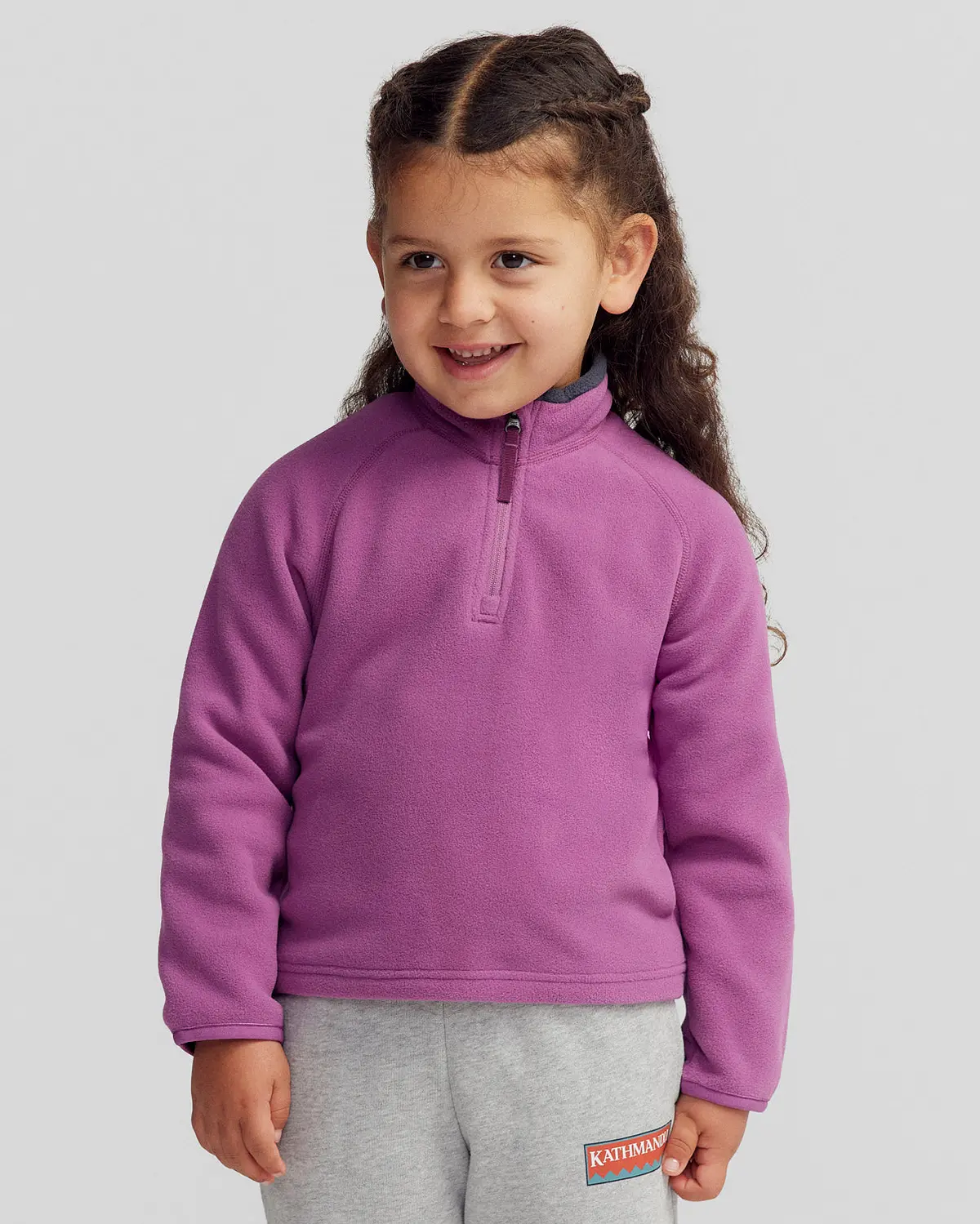 Kids' Ridge 100 Primaloft Bio Pullover - Washed Berry 1