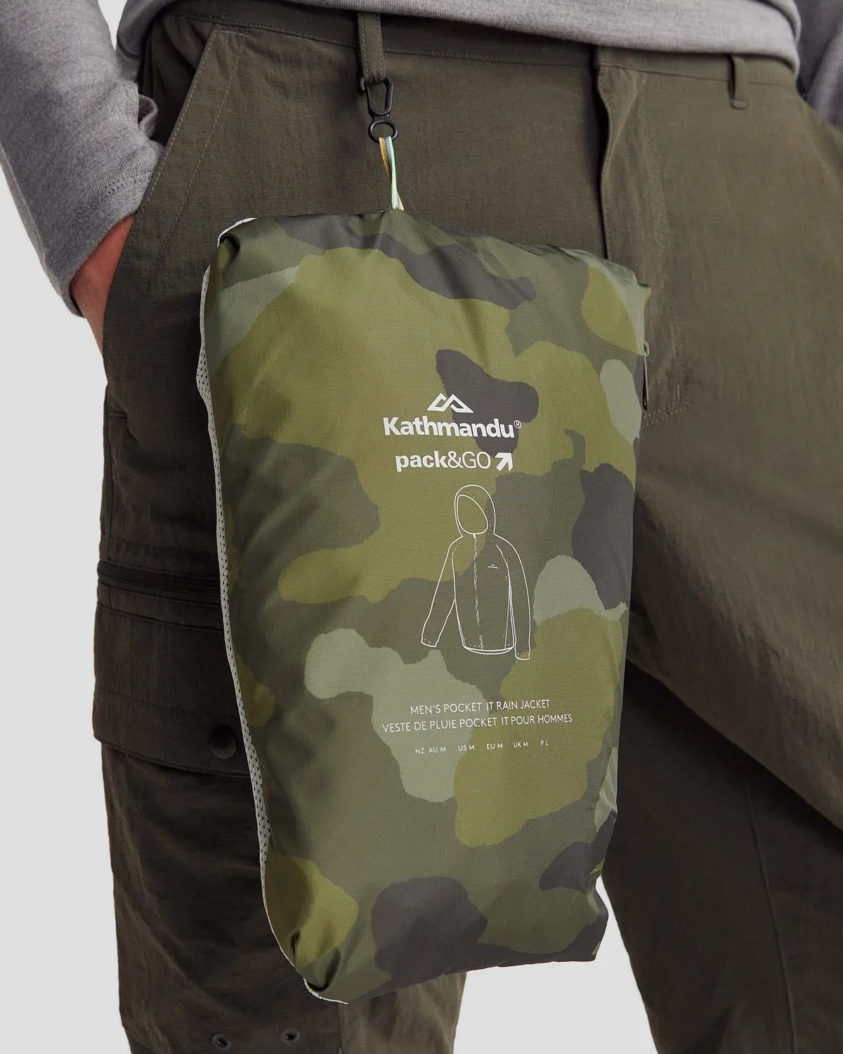Pocket-It 2L Men's Rain Jacket V4 - Light Moss Tree Camo Print 5