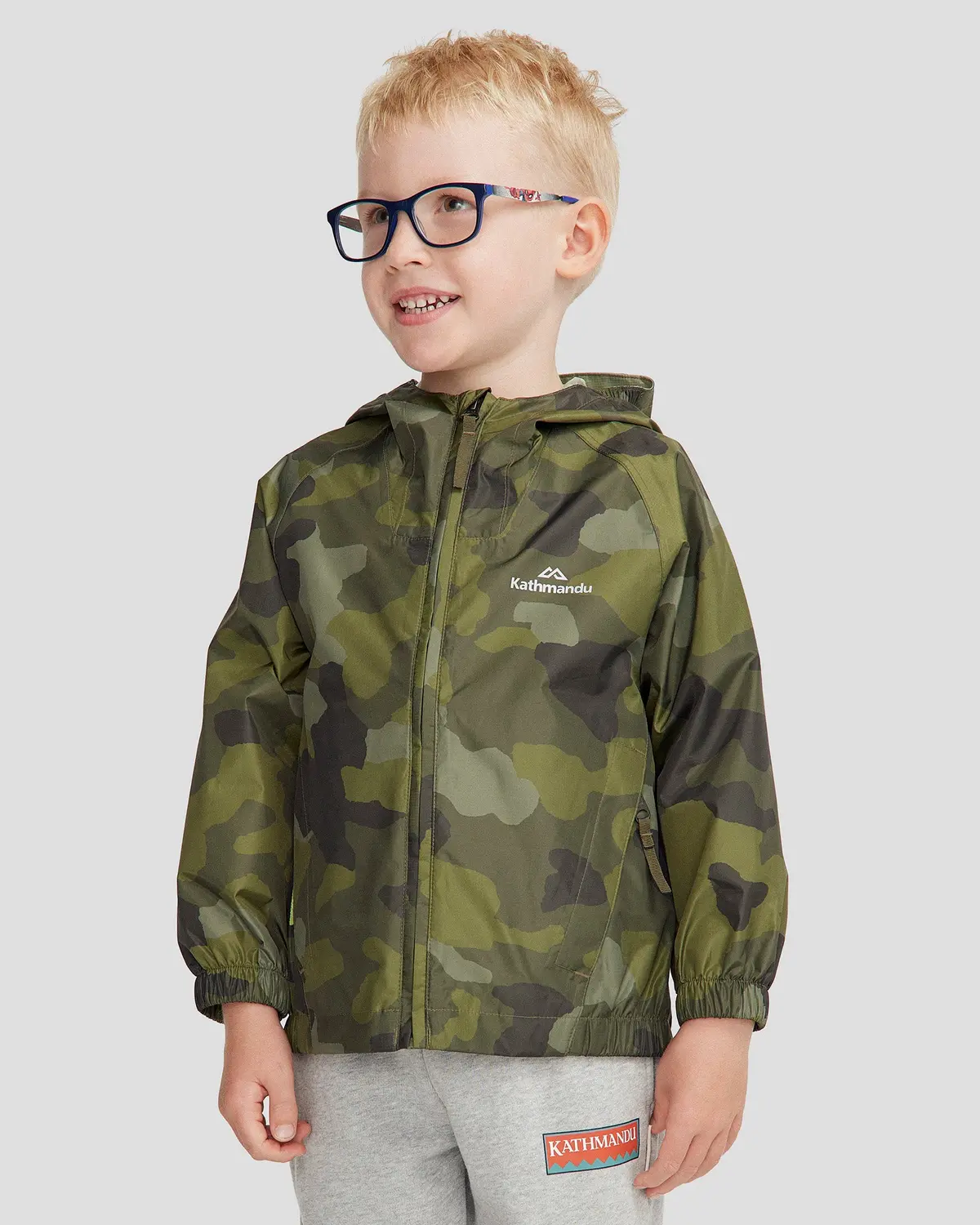 Pocket-It 2L Kids Rain Jacket V4 - Light Moss Tree Camo Print 1