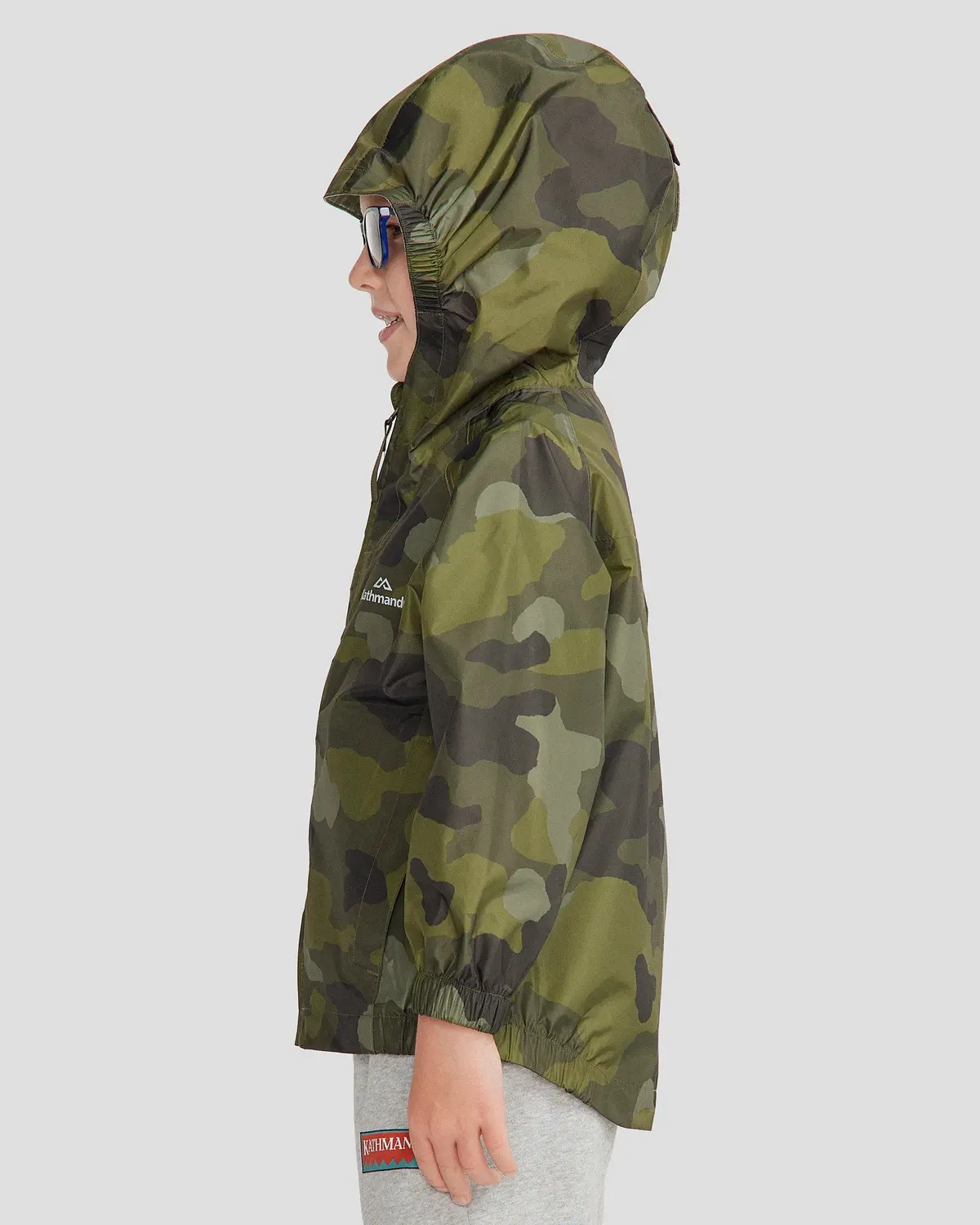 Pocket-It 2L Kids Rain Jacket V4 - Light Moss Tree Camo Print 3