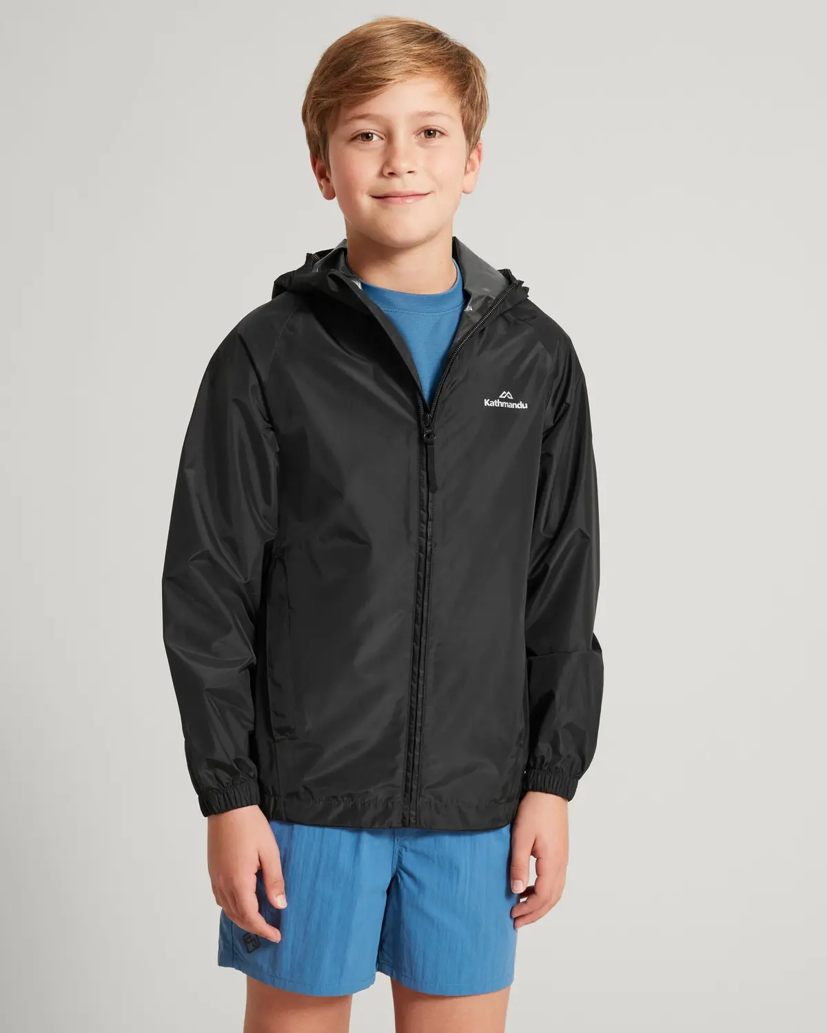 Youth Pocket-It 2-Layer Rain Jacket - Black 1