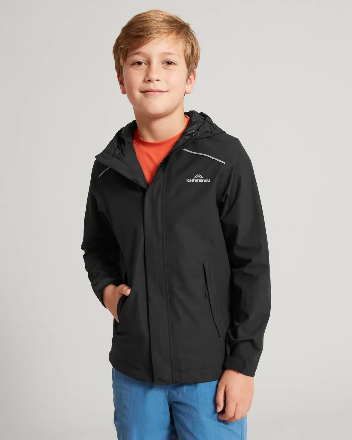 Boys' Andulo 2-Layer Rain Jacket - Black 1