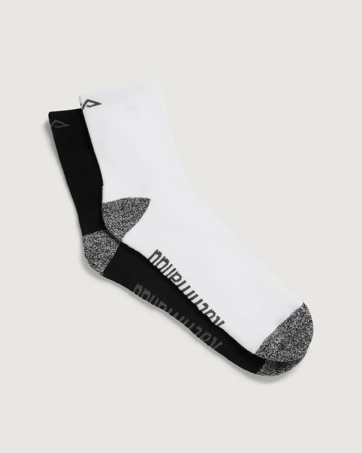 Accion Drimotion Quarter Crew Socks - 2 Pack - Black/White 1