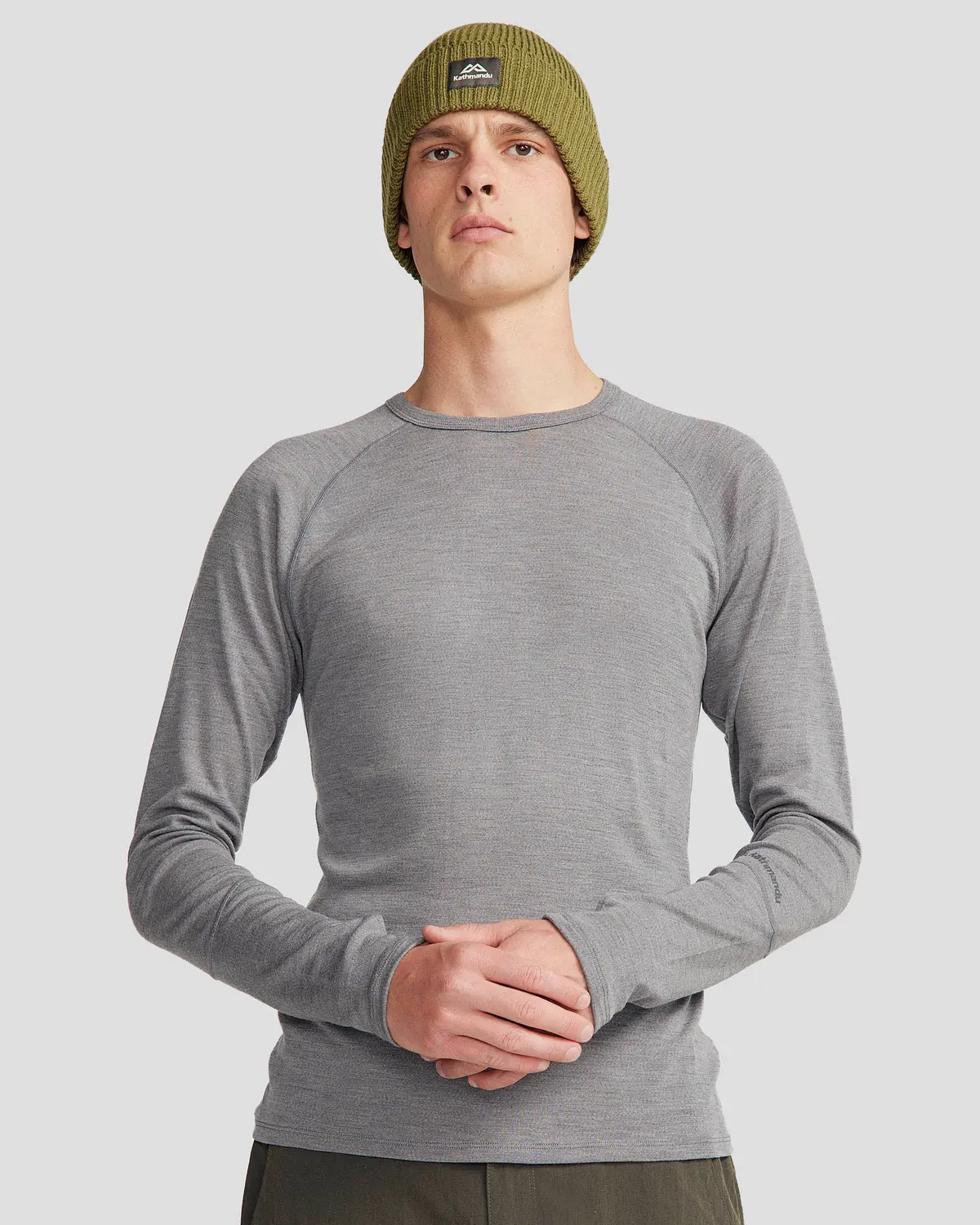 Men's Kmdmerino Baselayer Long Sleeve Top - Grey Marle 1