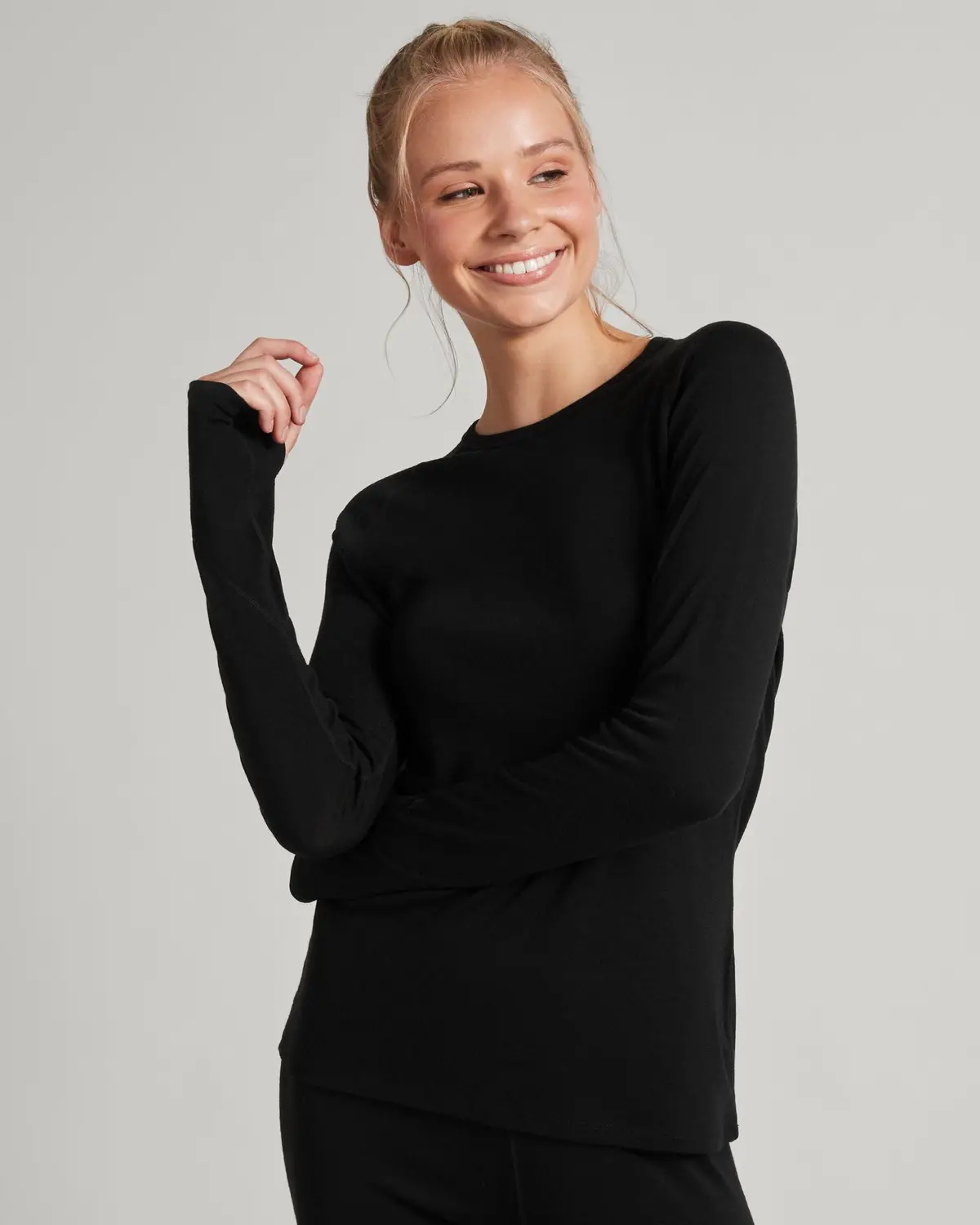 Women's Kmdmerino Baselayer Long Sleeve Top - Black 1