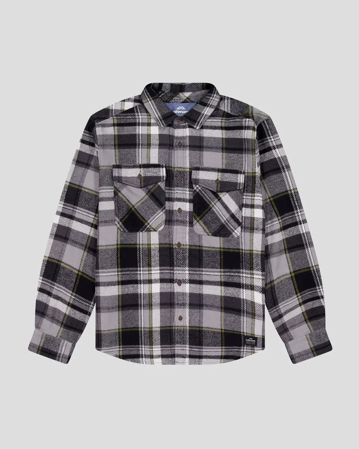 Men's Huntly Long Sleeve Shirt - Hut Plaid Steel Grey 6
