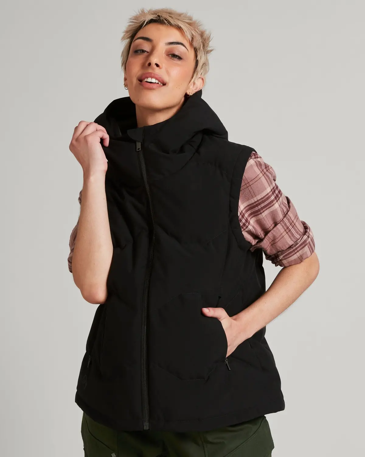 Women's Frisco X Hooded Down Vest - Black 1
