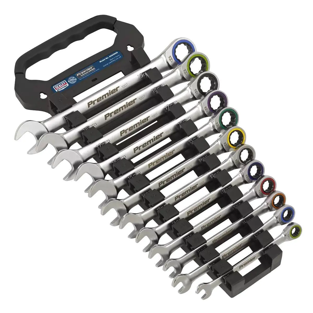 Sealey Ak63949 Combination Ratchet Spanner Set 12Pc Metric 1