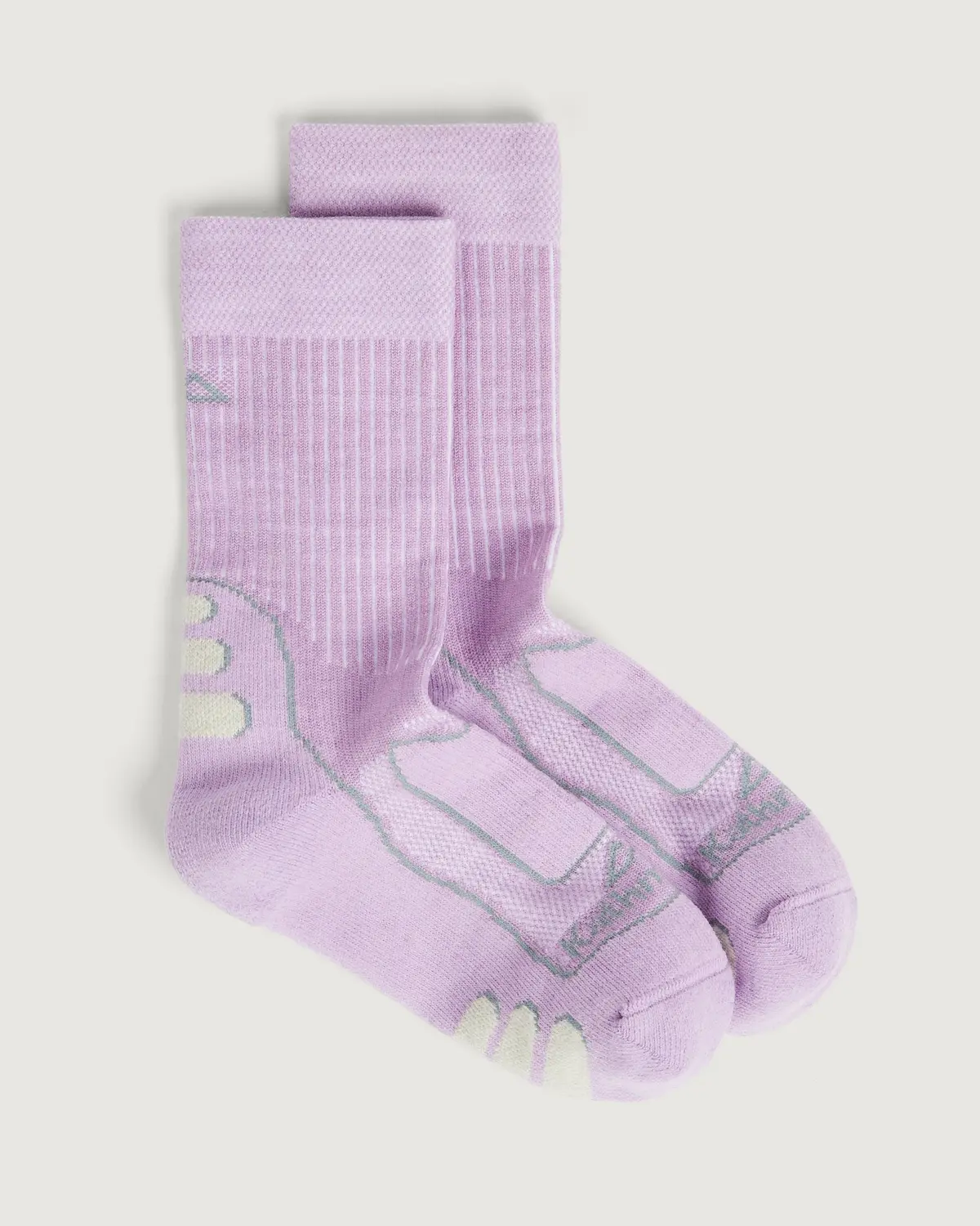 Kids' Nuyarn Ergonomic Hiking Socks - Lupin Field 1