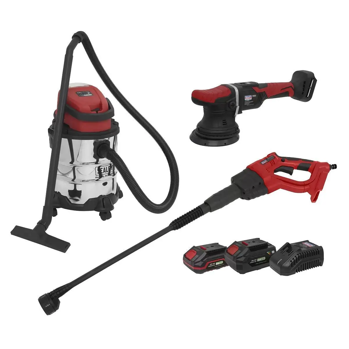 Sealey Cp20vcombo10 3X20v Cordless Car Valeting Combo Kit -2 Batteries 1