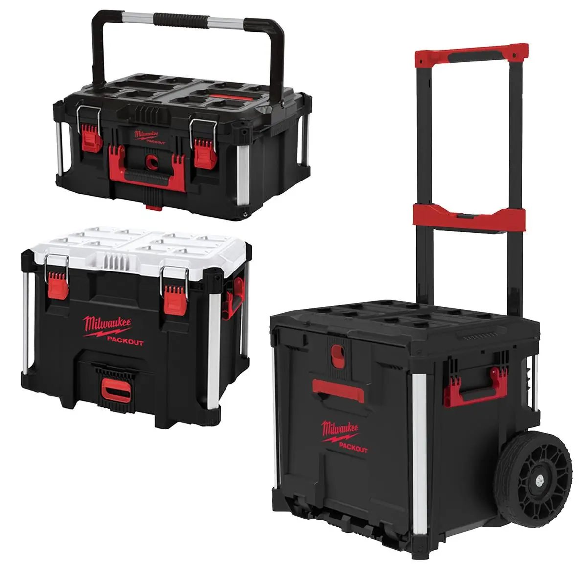 Milwaukee Packout Rolling Drawer Tool Box Trolley With 22" Large Toolbox & 38L Xl Cooler 1