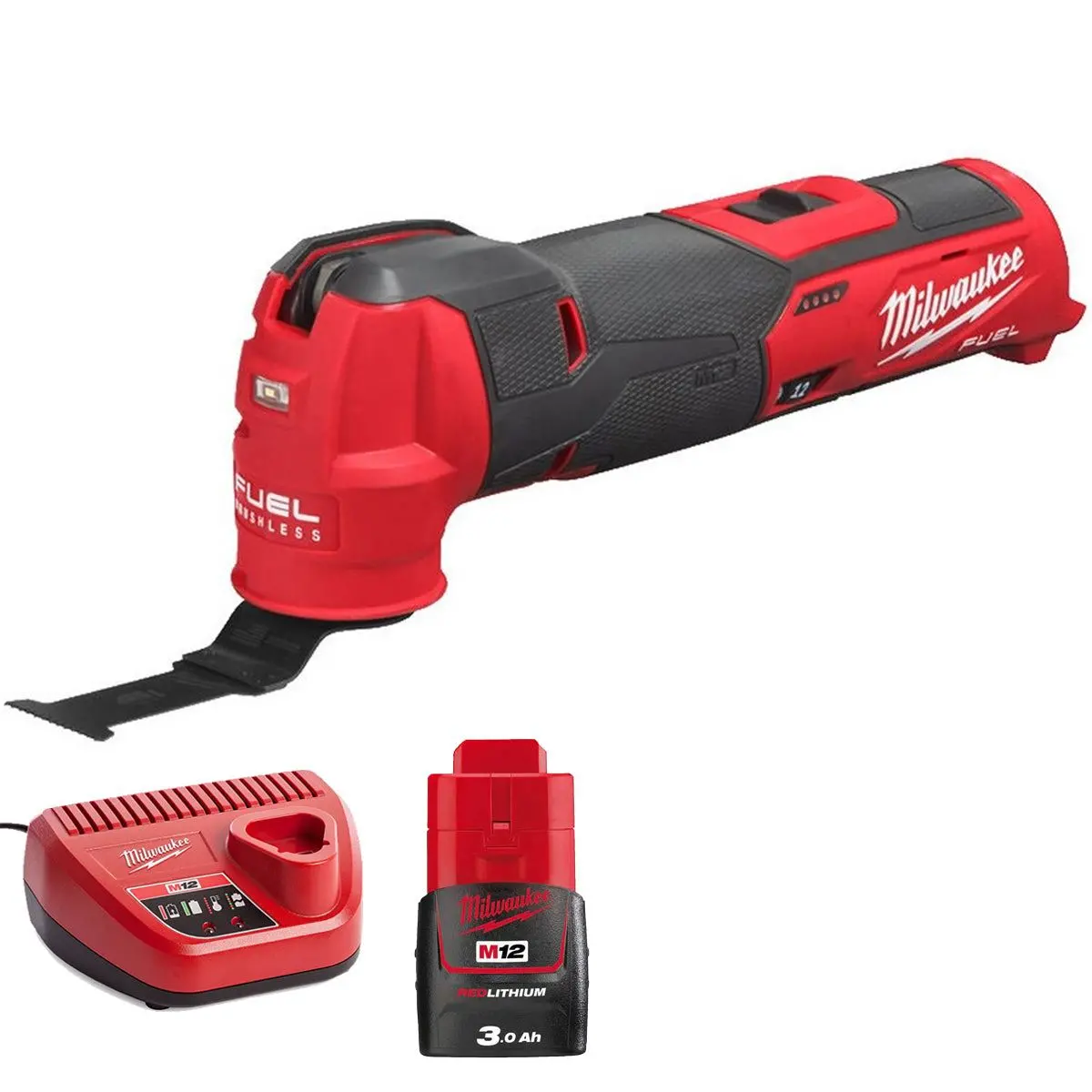 Milwaukee M12fmt-0 12V Brushless Multi Tool With 1 X 3.0Ah Battery & Charger 1
