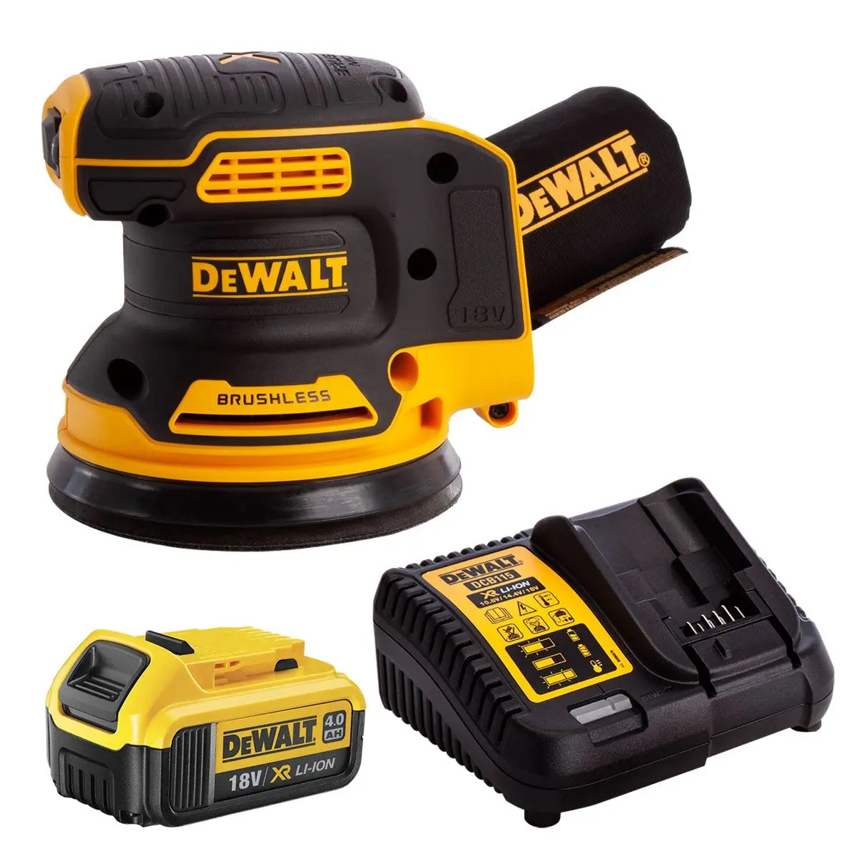 Dewalt Dcw210n 18V Brushless 125Mm Sander With 1 X 4.0Ah Battery & Charger 1