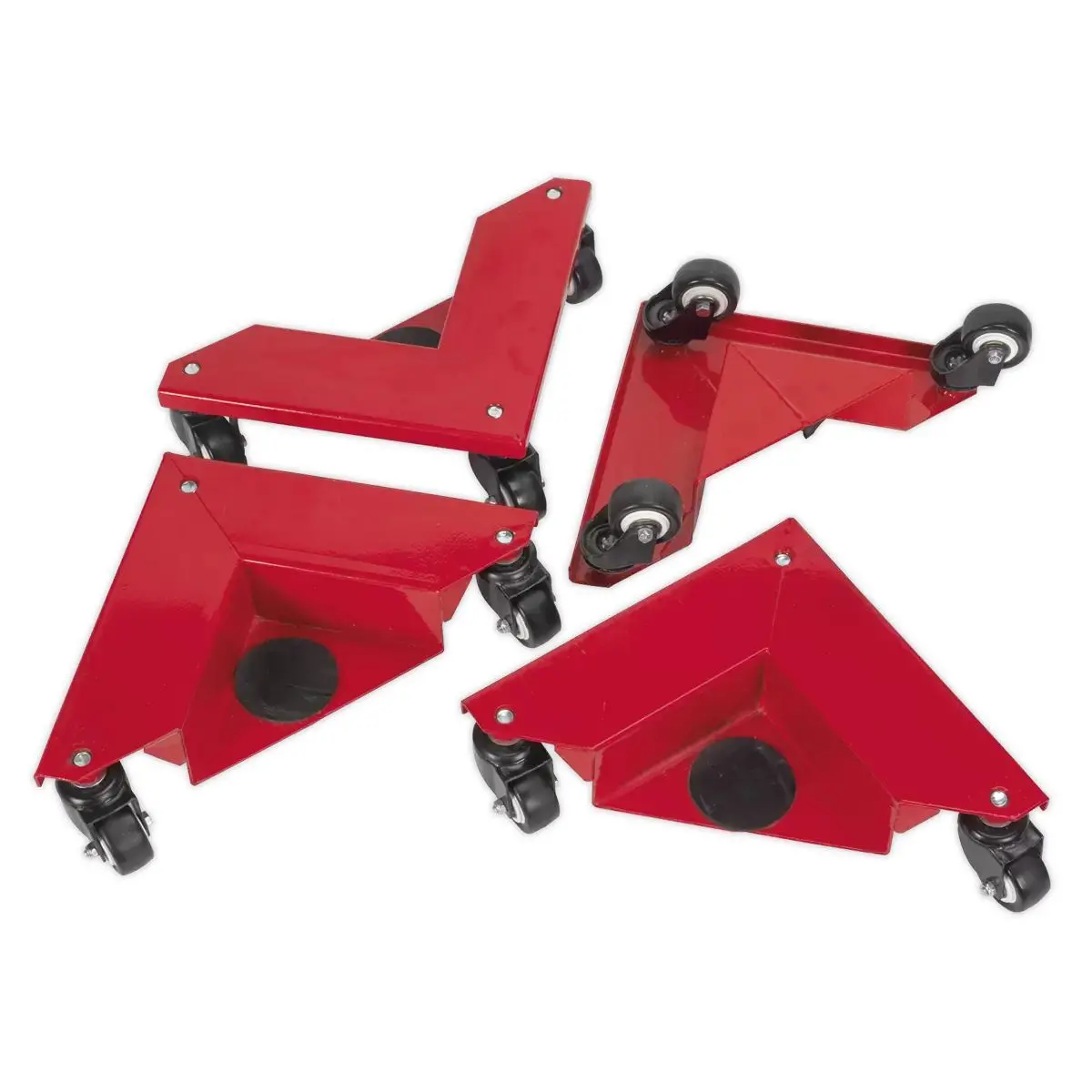 Sealey Cm4 Corner Transport Dollies Set Of 4-150Kg Capacity 1