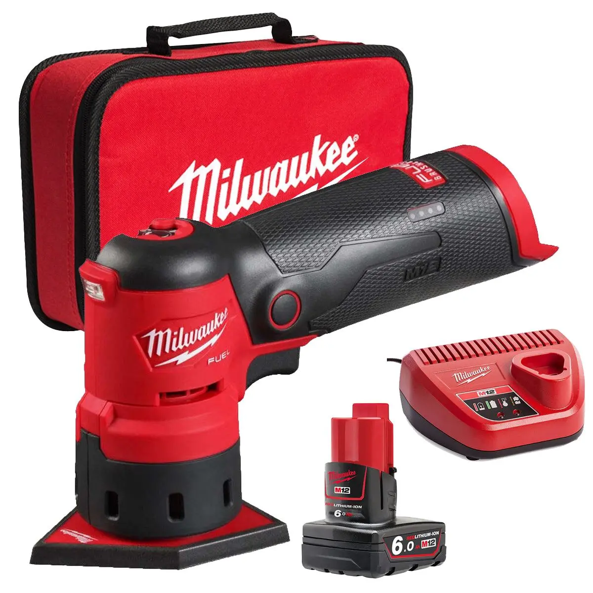 Milwaukee M12fdss-0B 12V Brushless Spot Sander With 1 X 6.0Ah Battery Charger & Bag 1