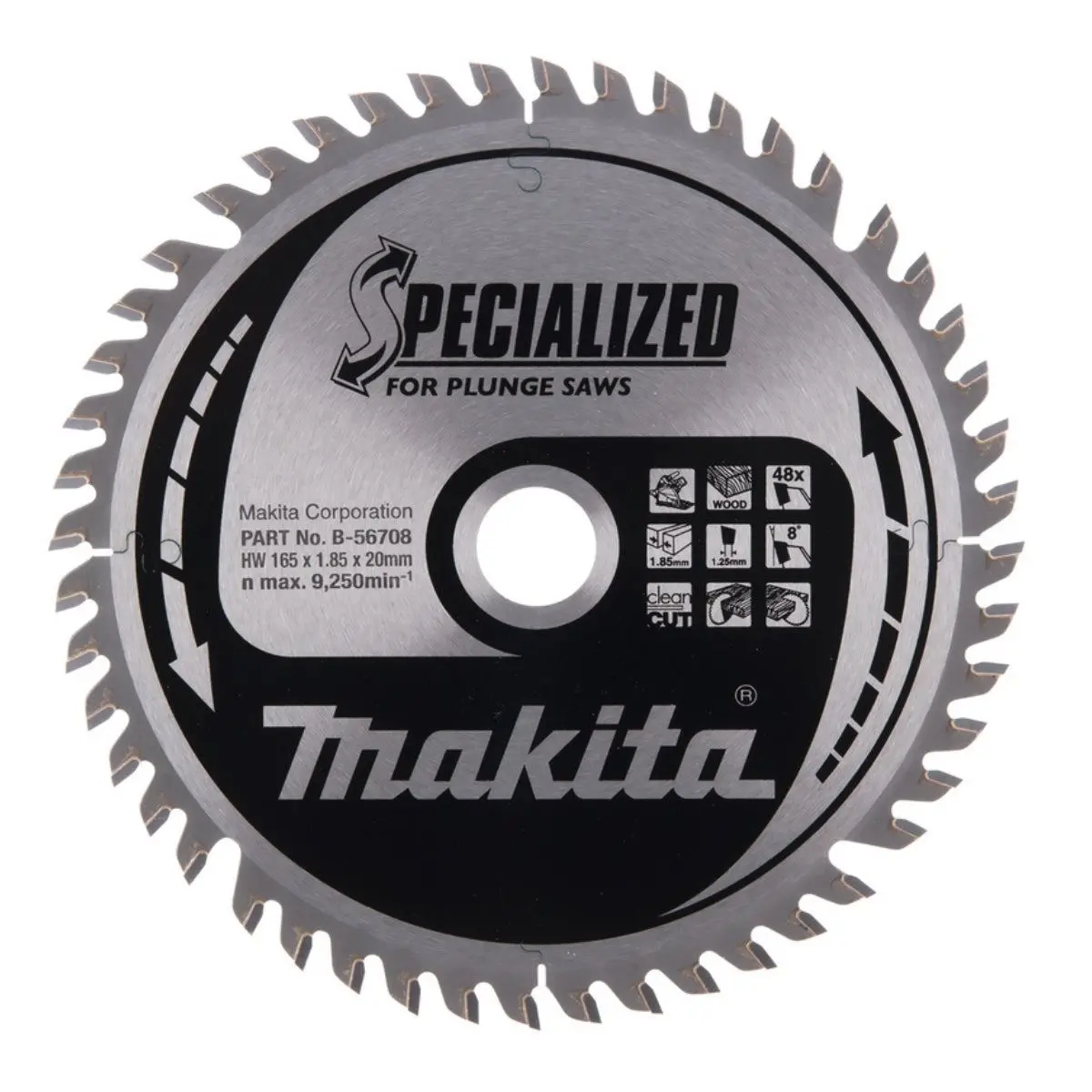 Makita B-56708 165 X 20 Mm X 48T T.C.T Specialized Circular Saw Blade For Wood 1