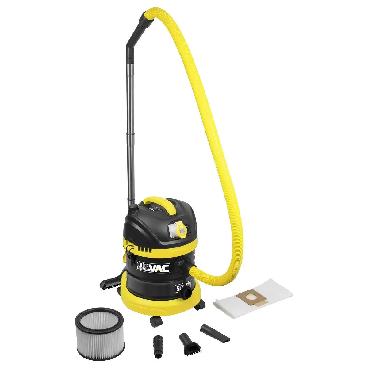 Sealey Pc150bv110v Buildervac Wet & Dry Vacuum Cleaner 15L Stainless Steel Drum M Class Filtration 110V 1
