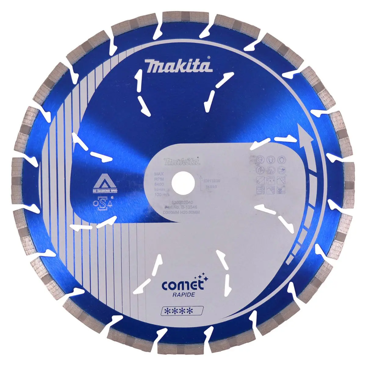Makita B-13546 300Mm 3Ddg Comet Rapide Dry & Wet Diamond Wheel Blade 1