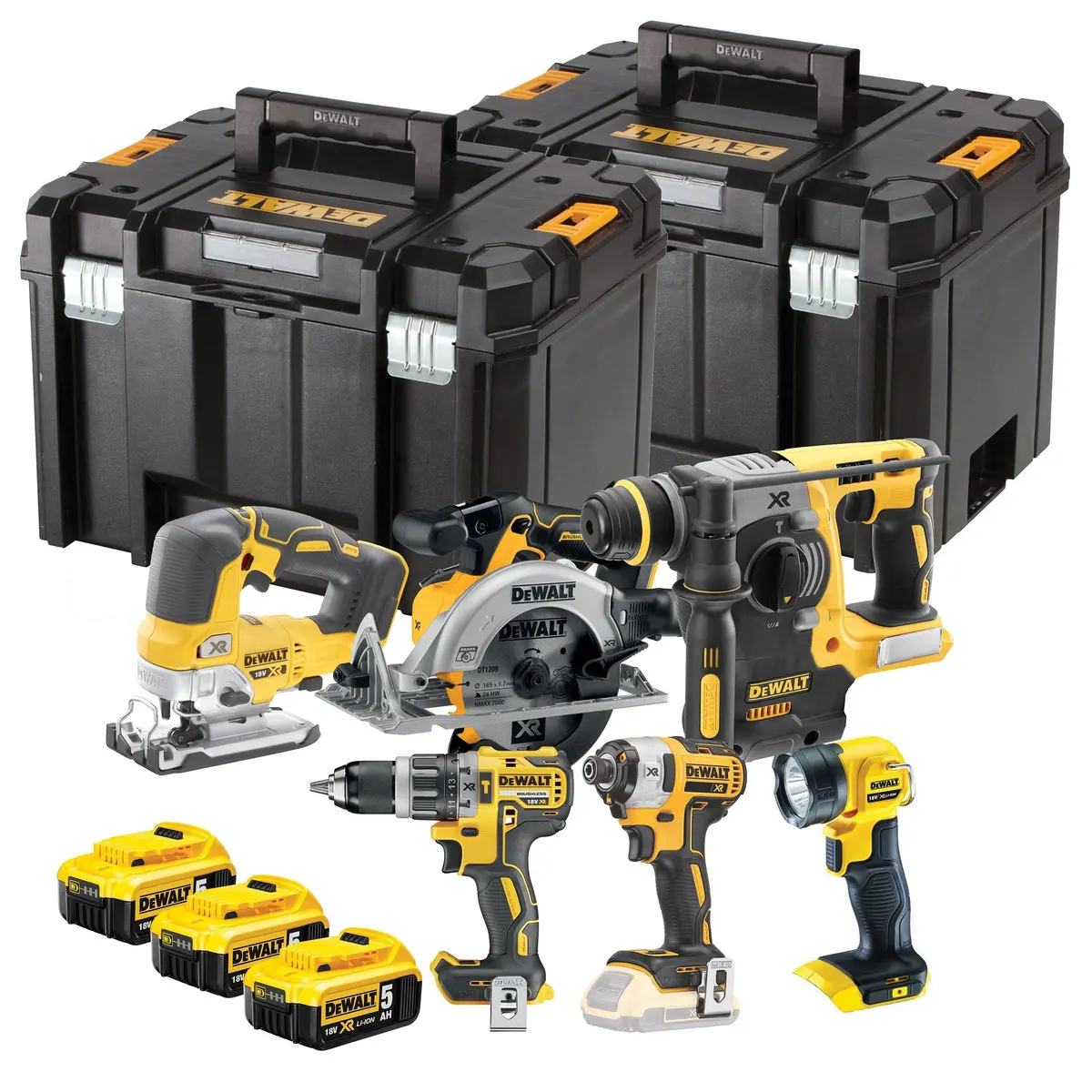 Dewalt Dck690p3t 18V Brushless 6 Piece Tool Kit With 3 X 5.0Ah Batteries 1