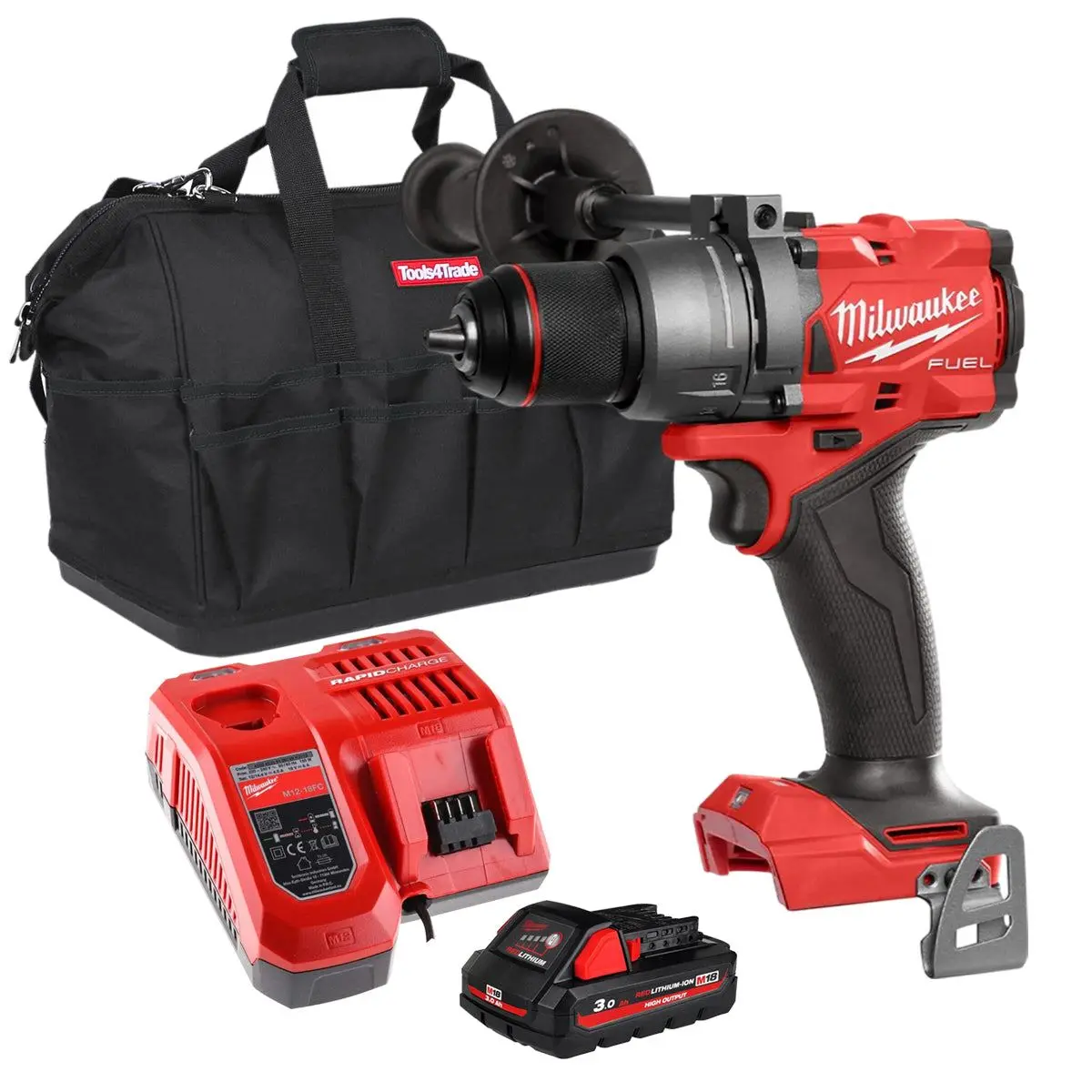Milwaukee M18fpd3-0 18V Fuel Brushless Combi Drill With 1 X 3.0Ah Battery Charger & Bag 1