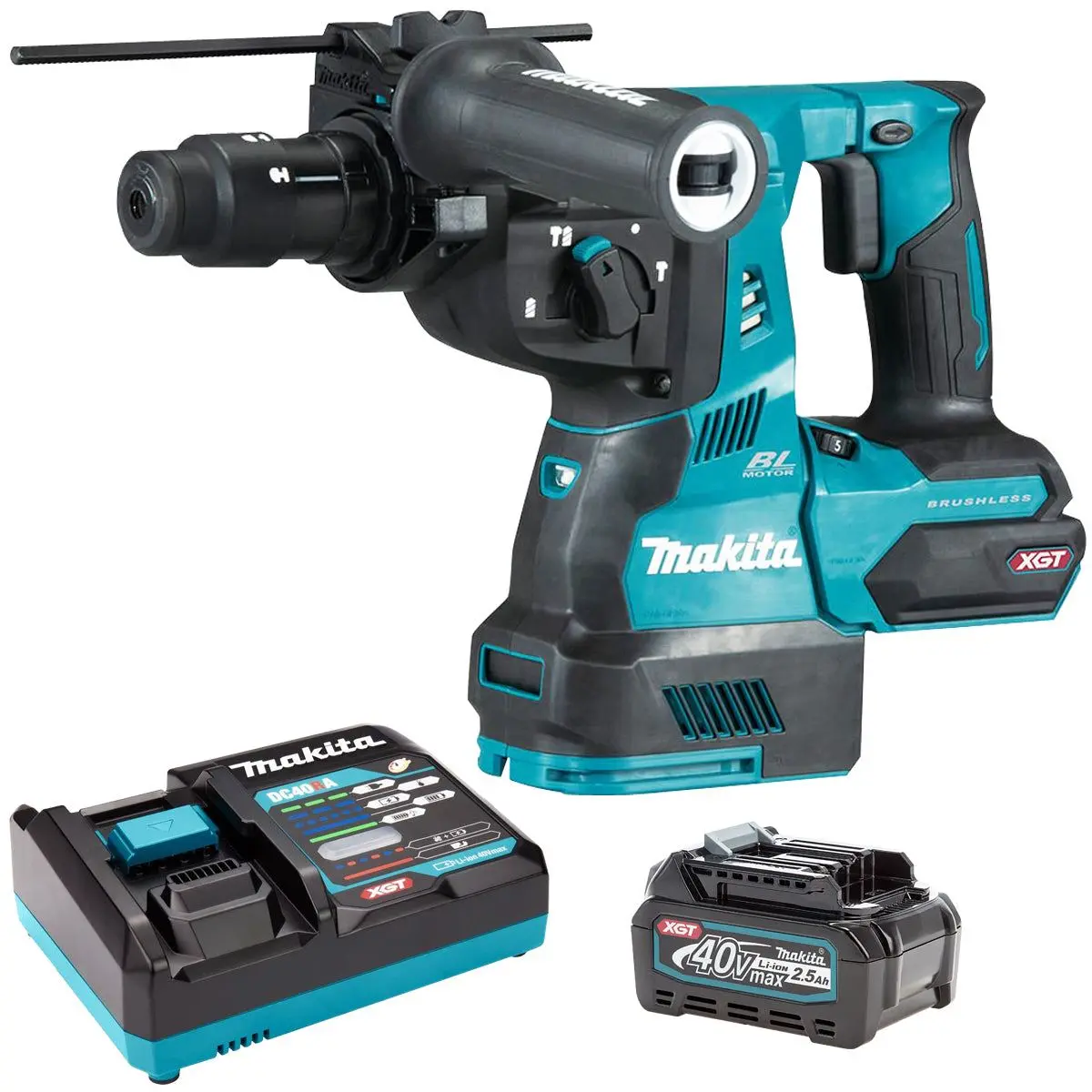 Makita Hr004gz 40V Brushless Sds+ Rotary Hammer Drill With 1 X 2.5Ah Battery & Charger 1