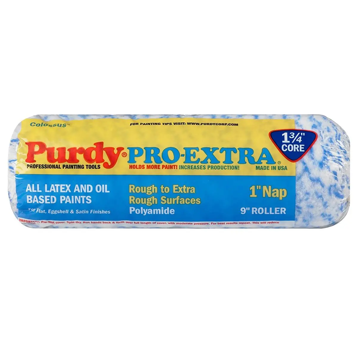 Purdy 140665095 Purdy 9'' Pro-Extra Roller Sleeve 1 3/4'' Core, 1'' Colossus 1