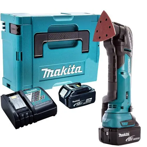Makita Dtm51z 18V Oscillating Multi Tool Cutter With 2 X 5.0Ah Batteries & Charger In Case 1