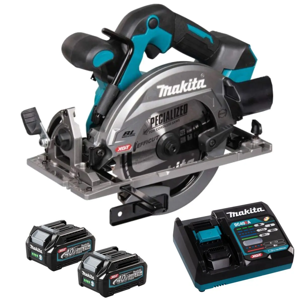 Makita Hs012gz 40V Brushless 165Mm Circular Saw With 2 X 2.5Ah Battery & Charger 1
