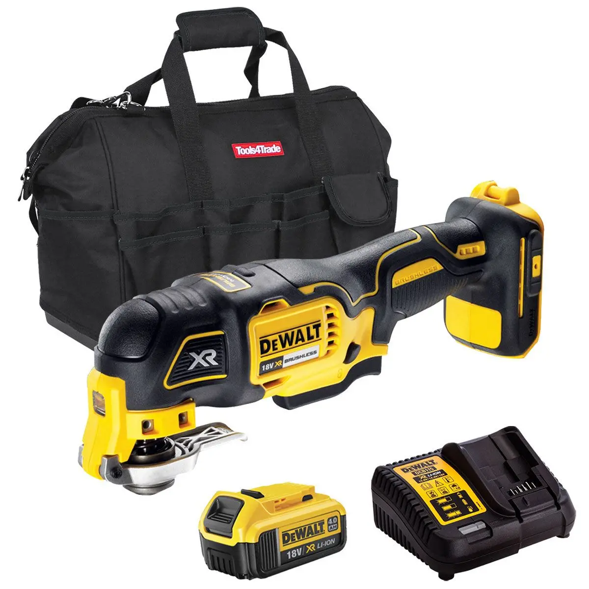 Dewalt Dcs355n 18V Brushless Oscillating Multi-Tool Cutter With 1 X 4.0Ah Battery Charger & Bag 1