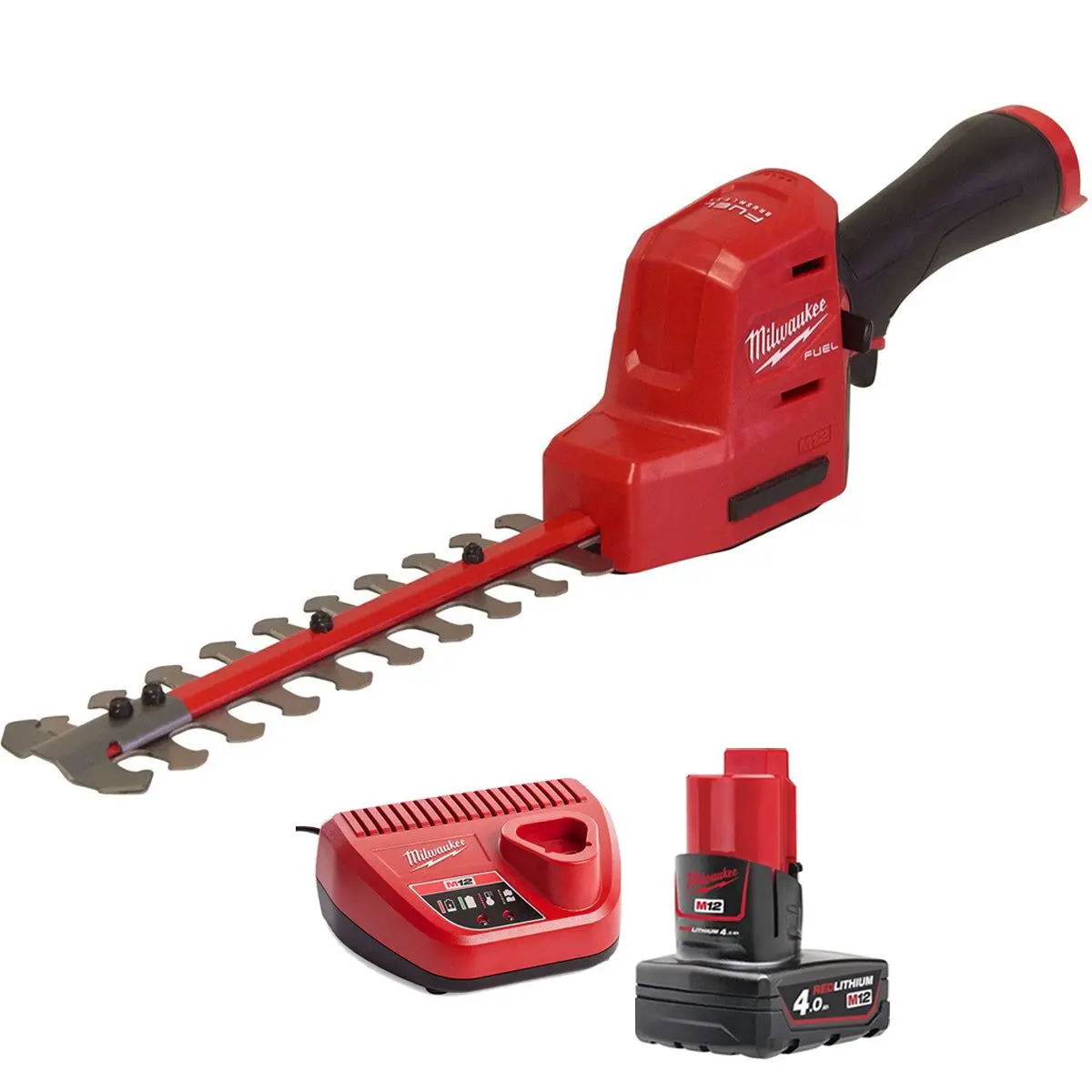 Milwaukee M12fht20-0 12V Brushless 20Cm Hedge Trimmer With 1 X 4.0Ah Battery & Charger 1