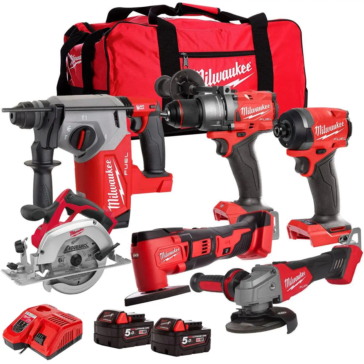 Milwaukee 18V 6 Piece Combo Kit With 2 X 5.0Ah Battery & Charger T4tkit-32233 1