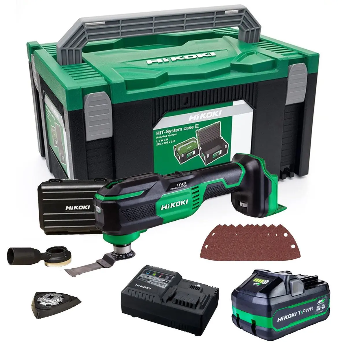 Hikoki Cv18daw2z 18V Brushless Multi Tool With 1 X 8.0Ah Battery Charger & Case 1
