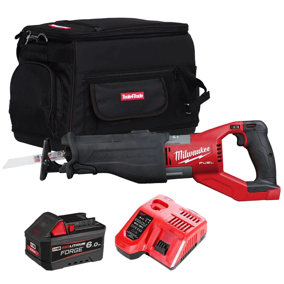 Milwaukee M18fsx-0 18V M18 Fuel Sawzall Reciprocating Saw With 1 X 6.0Ah Battery Charger & Bag 1