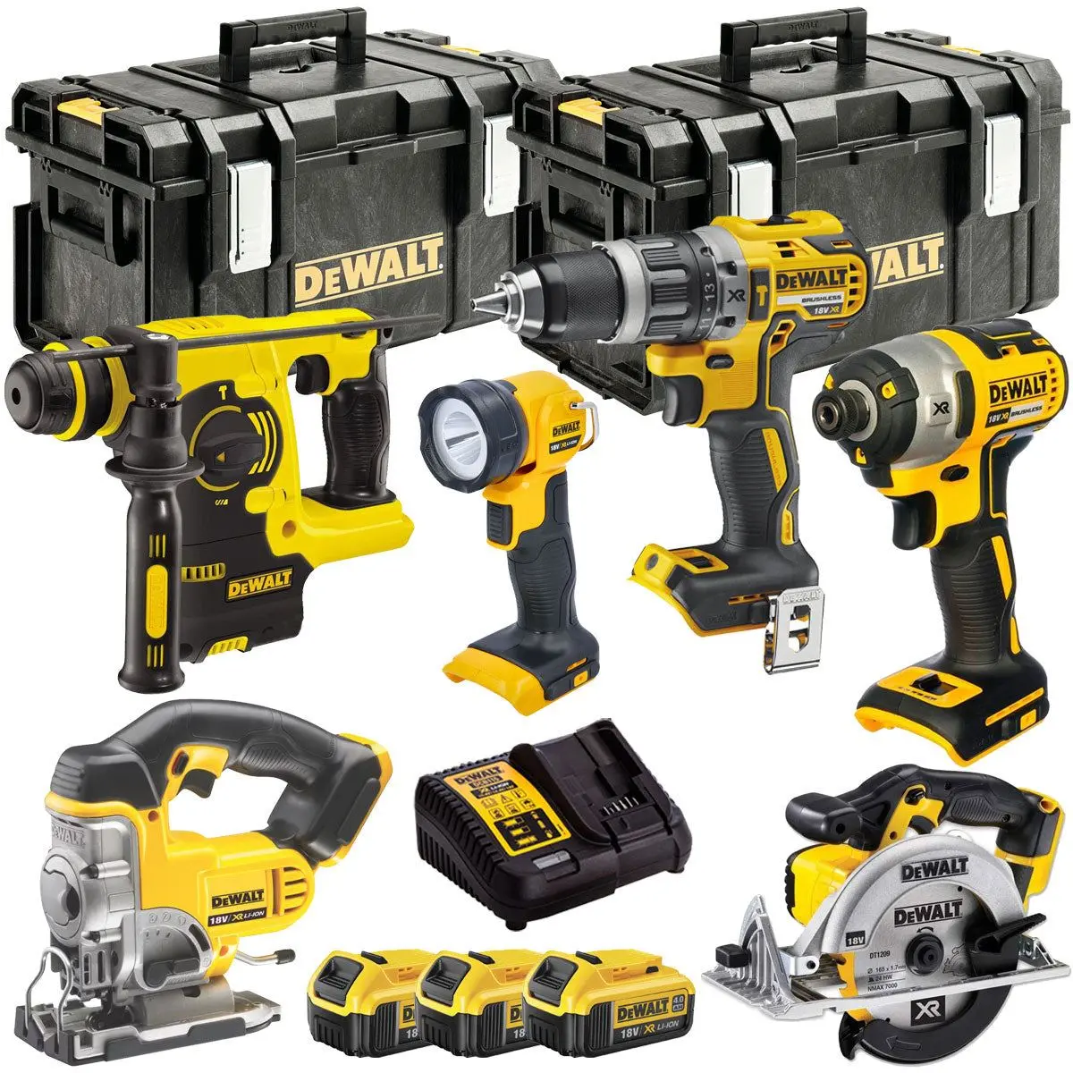 Dewalt 18V Xr 6 Piece Tool Kit 3 X 4.0Ah Battery Charger & Tough Box Dew-Kit-1 1