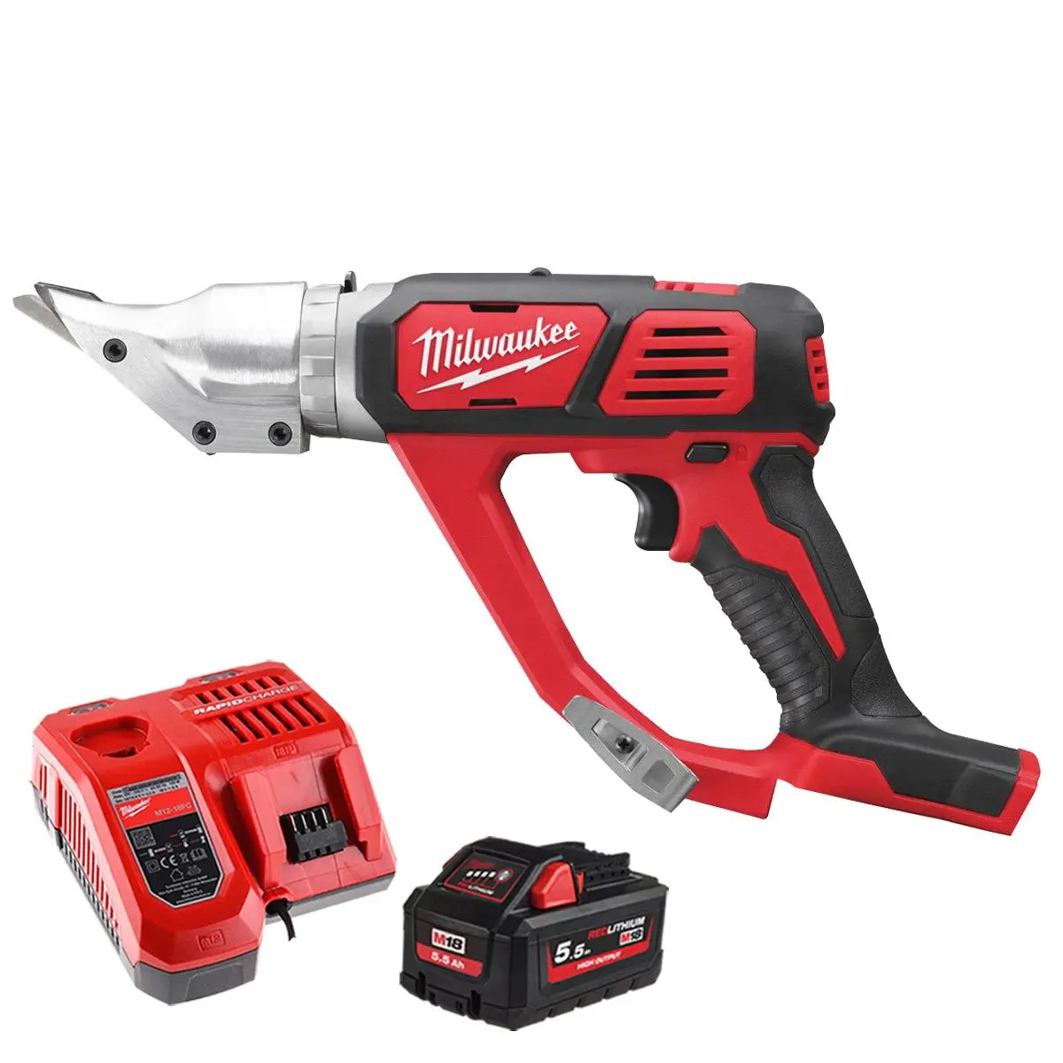 Milwaukee M18bms12-0 18V 1.2Mm Metal Shear With 1 X 5.5Ah Battery & Charger 1